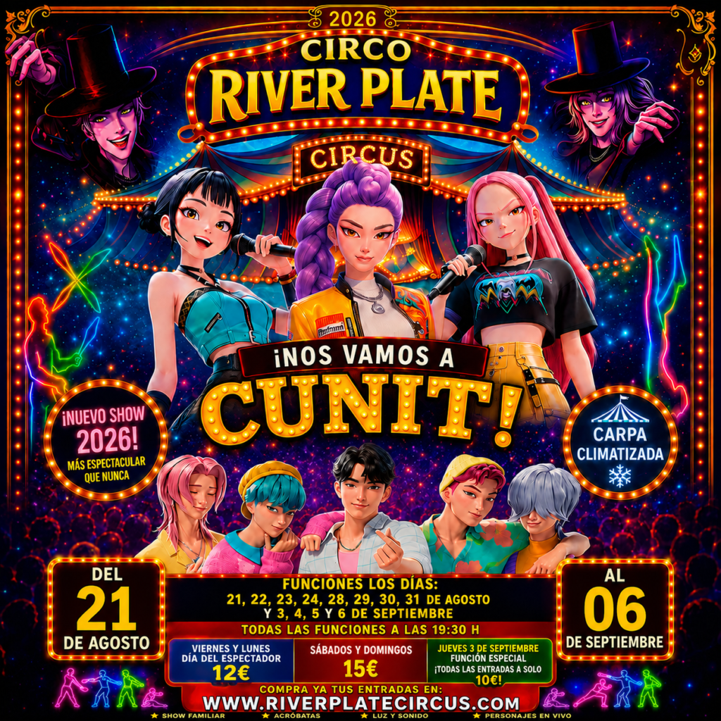 Cunit – 06/09 (19’30 hs) SÓLO A 10€ !!!